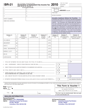City of Columbus Income Tax Declaration