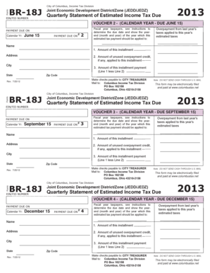 Columbus Quarterly Income Tax Payment Voucher