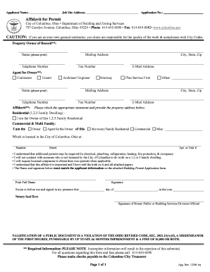 Affidavit for Permit