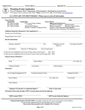 Plumbing Permit Application