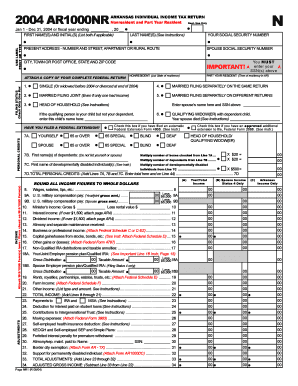 Arkansas Nonresident and Part Year Resident Income Tax Return