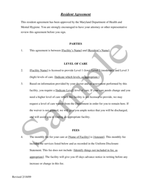 Maryland Resident Agreement