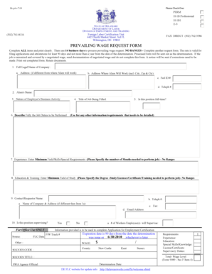 Delaware Prevailing Wage Request Form