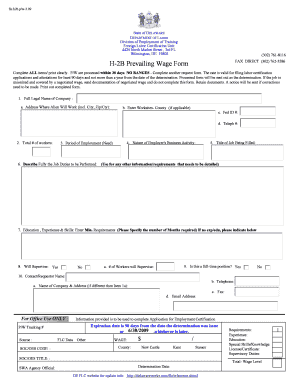 H-2B Prevailing Wage Form