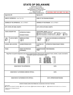 Delaware Apprenticeship Registration Form