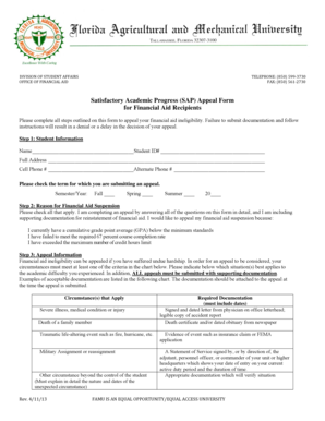 FAMU SAP Appeal Form