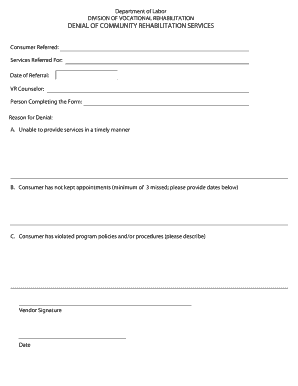 Denial of Community Rehabilitation Services