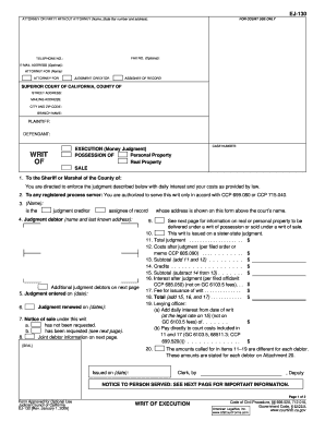 California Writ of Execution
