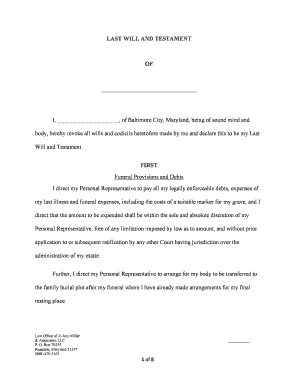 Last Will and Testament Template