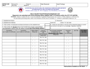 City of Austin Food Enterprise Employee List