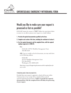 Unforeseeable Emergency Withdrawal Form