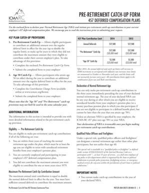 Pre-Retirement Catch-Up Form 457 Deferred Compensation Plans
