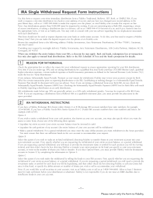 IRA Single Withdrawal Request Form