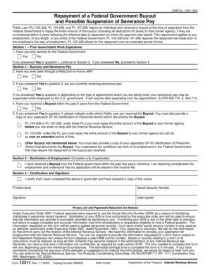 Federal Government Buyout Repayment Form