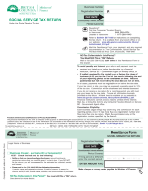 British Columbia Social Service Tax Return