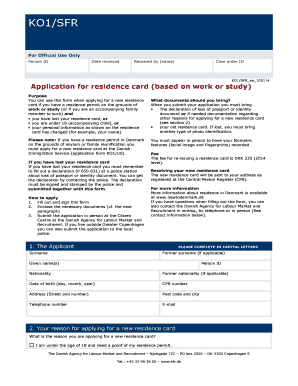 Denmark Residence Card Application