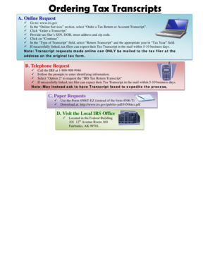 IRS Tax Transcript Request Instructions