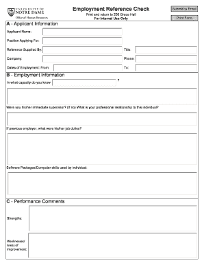 Employment Reference Check Form