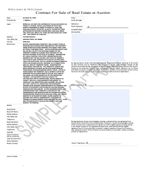 Contract For Sale of Real Estate at Auction