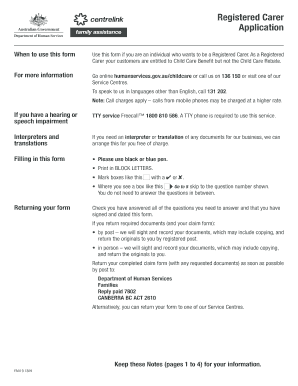 Registered Carer Application