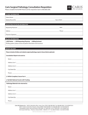 Caris Surgical Pathology Consultation Requisition