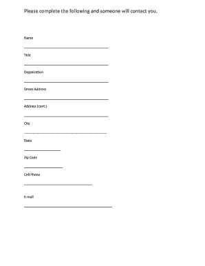 Contact Information Form