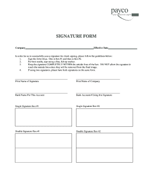 Signature Form