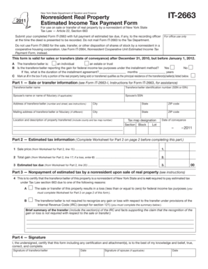 New York Nonresident Real Property IT-2663 Form