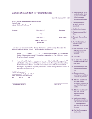 Affidavit of Service Form 18B