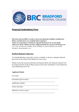 Financial Undertaking Form - Bradford Regional College - bradrc co