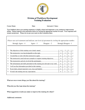 Fire department training program template - Course Evaluation Form by Student.pdf