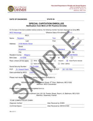 Maryland HIV Positive Enrollee Notification