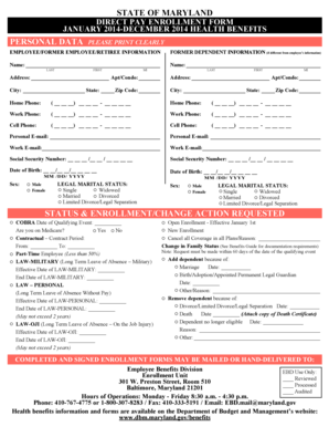 Maryland Direct Pay Enrollment Form