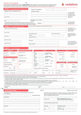 Vodafone Transfer of Ownership Form