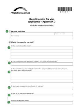 Swedish Medical Treatment Visa Application Form