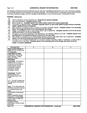Confidential Request for Information ERM Form