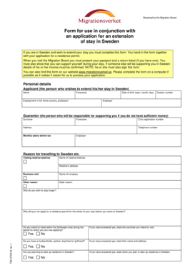 Sweden Residence Permit Extension Form