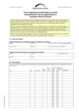 Swedish Joint Household Membership Form