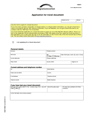 Swedish Travel Document Application