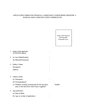 Prime Minister’s Rozgar Yojna Financial Assistance Application