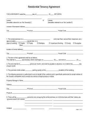 Residential Tenancy Agreement