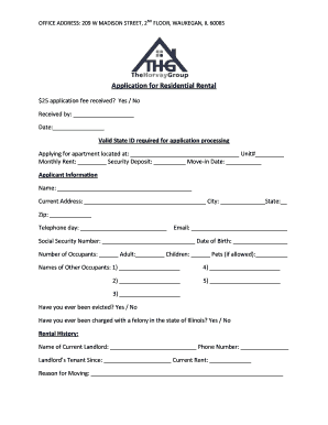 Illinois Residential Rental Application Form