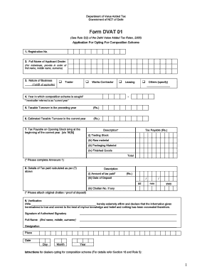 Delhi Value Added Tax Composition Scheme Application