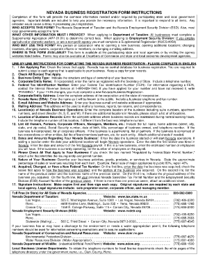 Nevada Business Registration Form