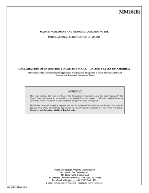 Madrid Agreement Trademark Declaration