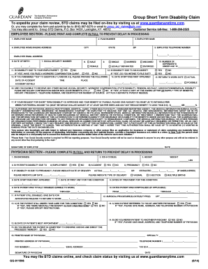 Group Short Term Disability Claim Form