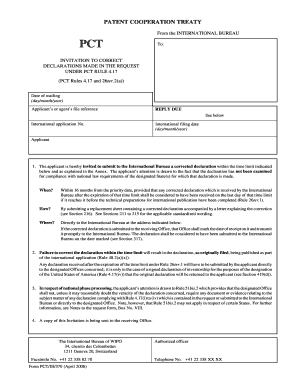 PCT Invitation to Correct Declarations