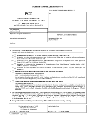 PCT Declaration Notification