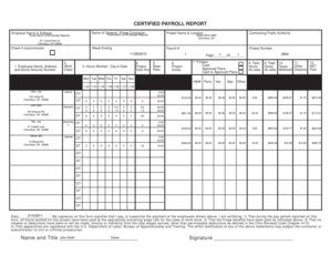 CERTIFIED PAYROLL REPORT