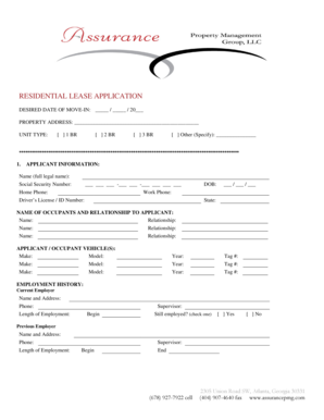 Residential Lease Application